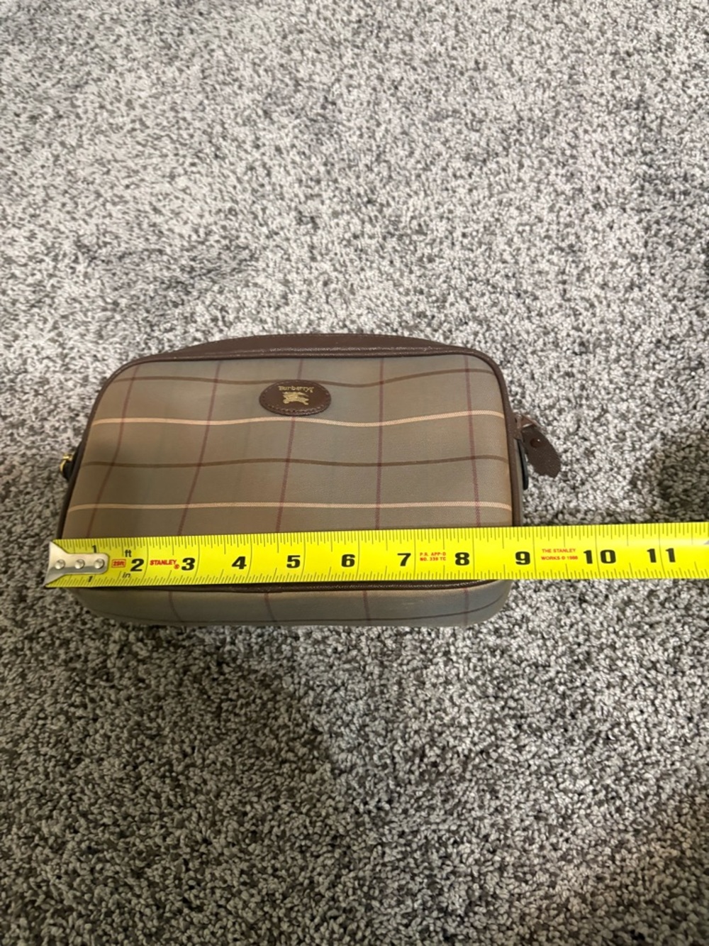 Vintage Burberrys Brown Plaid Wristlet Clutch/Cosmetic Bag - Picture 7 of 17